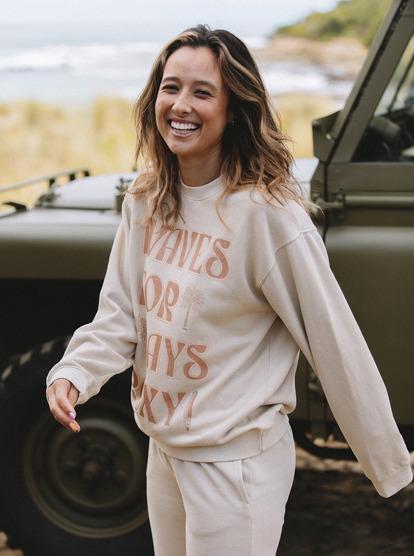 1 Womens To The East Sweatshirt Beige URJFT03185 Roxy