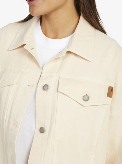 4 Womens The Ocean Is Calling Denim Jacket Beige URJJK03039 Roxy