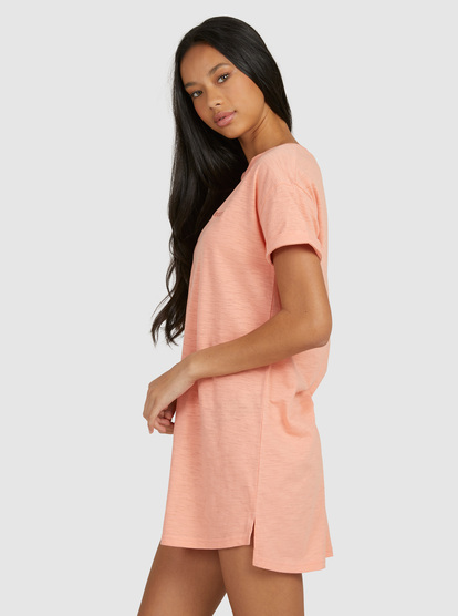 pink t shirt dress womens