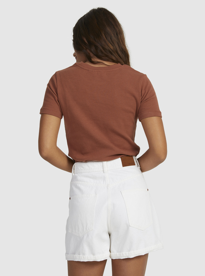 2 Womens Baseline Cropped T-Shirt Brown URJKT03153 Roxy