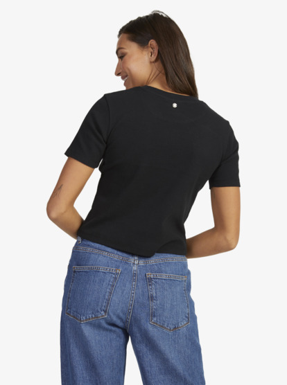 8 Womens Baseline Cropped T-Shirt Black URJKT03153 Roxy