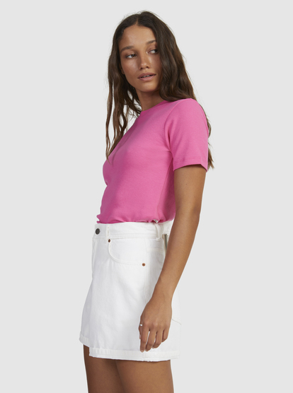 3 Womens Baseline Cropped T-Shirt Pink URJKT03153 Roxy