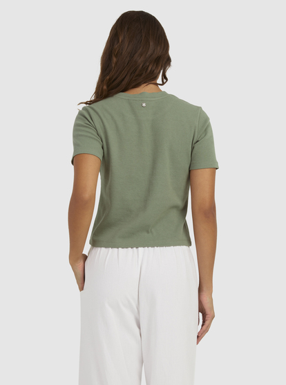 2 Womens Baseline Cropped T-Shirt Beige URJKT03153 Roxy
