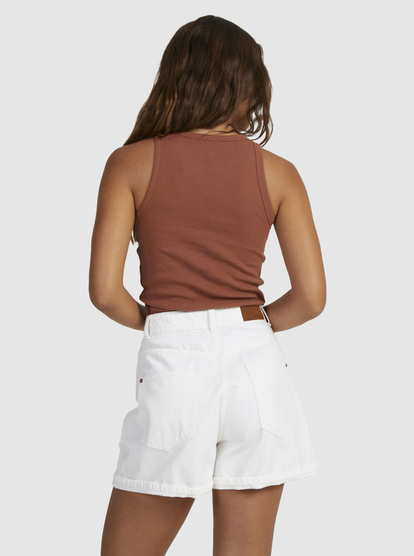 2 Womens Baseline Rib Knit Vest Top Brown URJKT03177 Roxy
