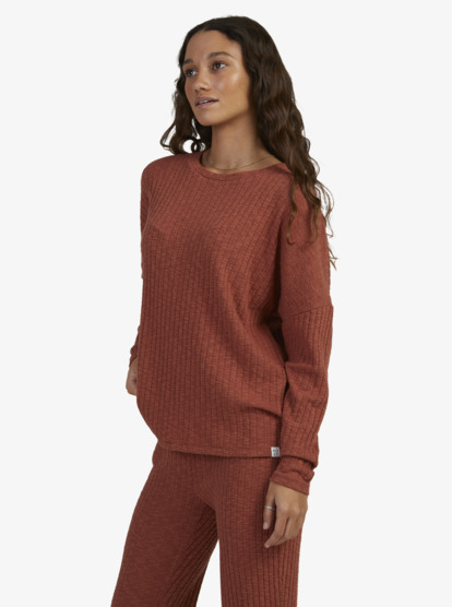 3 Womens Lounge Livin Cosy Lounge Sweatshirt Brown URJKT03186 Roxy
