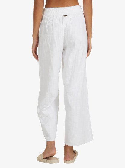 White cotton wide leg on sale pants