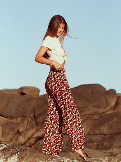 1 Womens Aloha Sessions Palazzo Pants Red URJNP03066 Roxy