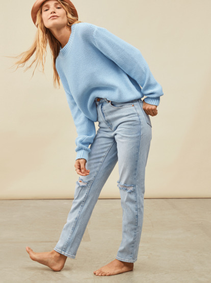 7 Womens Wintergreen Jumper Blue URJSW03017 Roxy