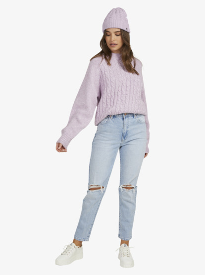 13 Womens Crossroads Cable Crew Neck Sweater  URJSW03024 Roxy