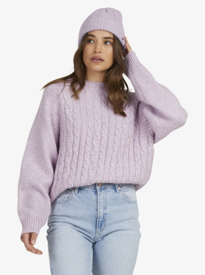 9 Womens Crossroads Cable Crew Neck Sweater  URJSW03024 Roxy