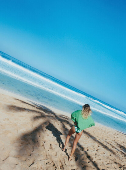 1 Little Dume Oversized Sweater Green URJSW03038 Roxy