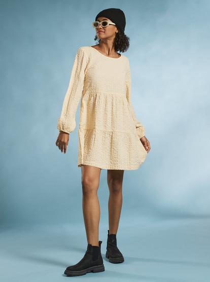 6 Womens Trapeze Breeze Mini Dress Beige URJWD03150 Roxy