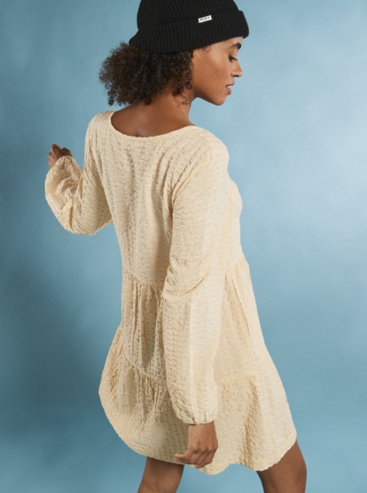 3 Womens Trapeze Breeze Mini Dress Beige URJWD03150 Roxy