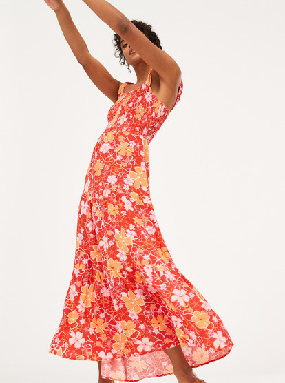 3 Womens Rosie Waves Maxi Dress Red URJWD03168 Roxy