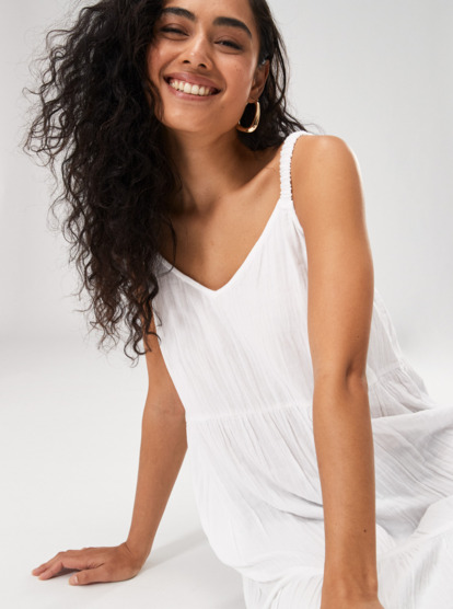 5 Womens Waiting Line Midi Dress White URJWD03182 Roxy