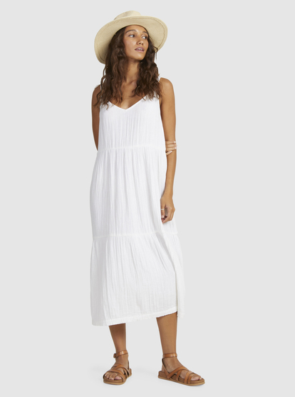 6 Womens Waiting Line Midi Dress White URJWD03182 Roxy