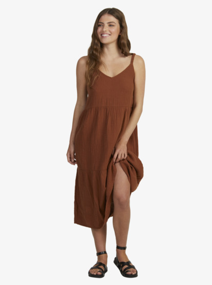0 Womens Waiting Line Dress Brown URJWD03193 Roxy