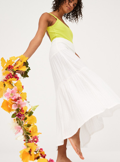 3 Womens Remember The Time Maxi Skirt White URJWK03039 Roxy