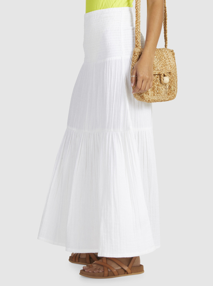 12 Womens Remember The Time Maxi Skirt White URJWK03039 Roxy