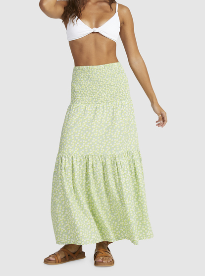 1 Womens Remember The Time Maxi Skirt Green URJWK03040 Roxy