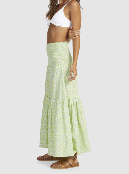 6 Womens Remember The Time Maxi Skirt Green URJWK03040 Roxy