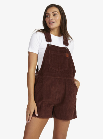 0 Womens Great Time Corduroy Dungaree Shorts Red URJWO03001 Roxy