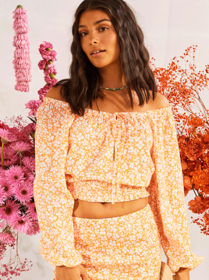 3 Womens Seminyak Sessions Long Sleeve Top Orange URJWT03105 Roxy