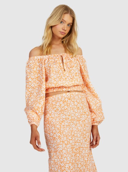 10 Womens Seminyak Sessions Long Sleeve Top Orange URJWT03105 Roxy