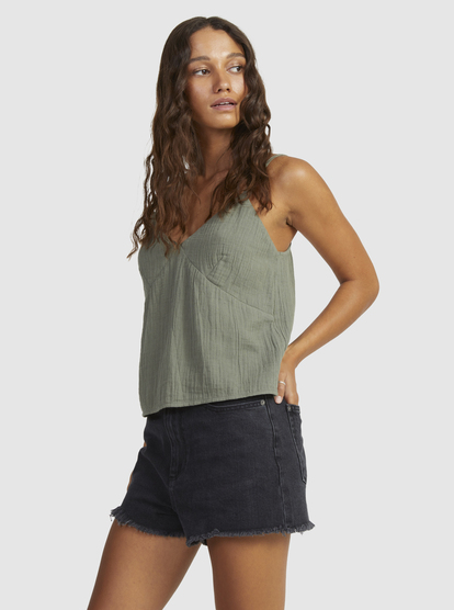 3 Womens Santorini Spaghetti Straps Top Green URJWT03107 Roxy