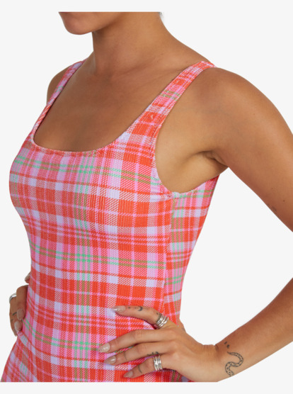 7 Tartan Times One-Piece Swimsuit Orange URJX103047 Roxy
