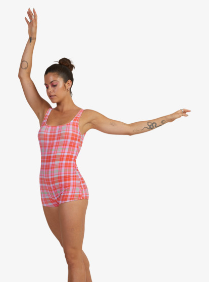 6 Tartan Times One-Piece Swimsuit Orange URJX103047 Roxy