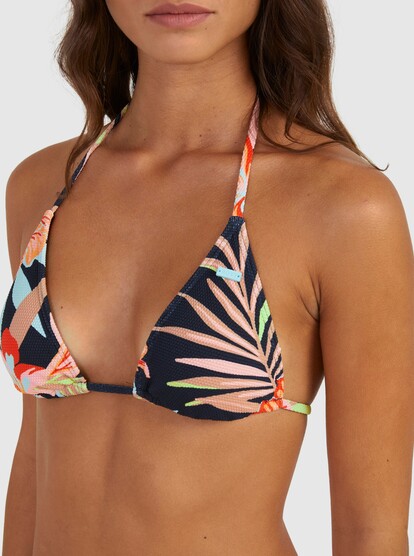 4 Womens Florette Tiki Tri Bikini Top Black URJX303086 Roxy