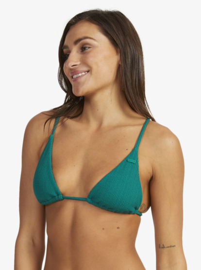 3 Womens Aruba Tiki Tri Bikini Top Green URJX303093 Roxy