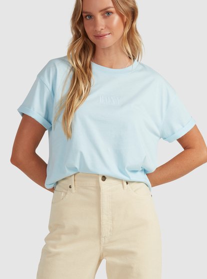 4 Surfing In Sunshine Screen Tee Blue URJZT03623 Roxy