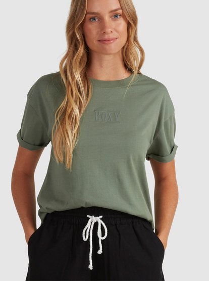 4 Womens Surfing In Sunshine T-Shirt Green URJZT03623 Roxy