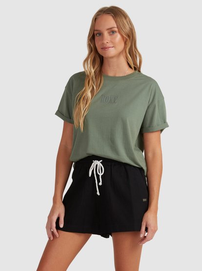 3 Womens Surfing In Sunshine T-Shirt Green URJZT03623 Roxy