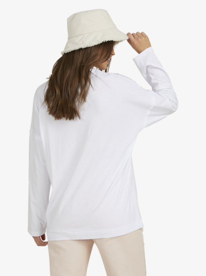 5 Womens To The Heart Long Sleeve Oversized T-Shirt White URJZT03709 Roxy