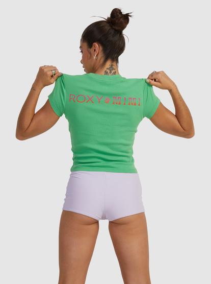 3 Mimi Crop T-Shirt Green URJZT03722 Roxy