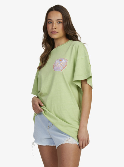 13 Womens Sweet Janis Oversized T-Shirt Green URJZT03737 Roxy
