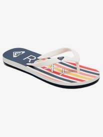 Girls Kids Sand Rocks Butterfly Print Summer Flip Flops Navy or White