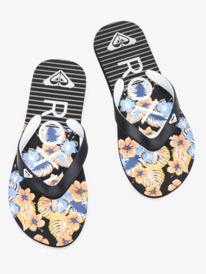 7 Girl's 4-16 Tahiti Flip-Flops Black ARGL100279 Roxy