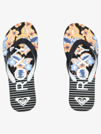 3 Girl's 4-16 Tahiti Flip-Flops Black ARGL100279 Roxy