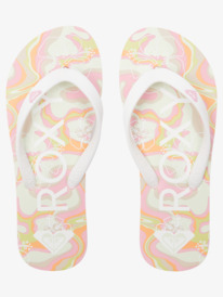 3 Girl's 4-16 Tahiti Flip-Flops Green ARGL100279 Roxy