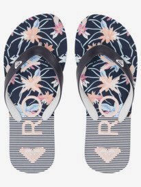 2 Girl's 4-16 Tahiti Flip-Flops Blue ARGL100279 Roxy