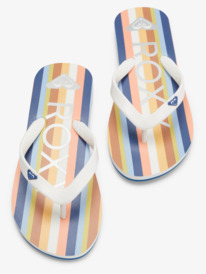 7 Girl's 4-16 Tahiti Flip-Flops White ARGL100279 Roxy