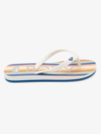 5 Girl's 4-16 Tahiti Flip-Flops White ARGL100279 Roxy