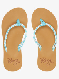 3 Girl's 4-16 Costas Flip-Flops Blue ARGL100280 Roxy