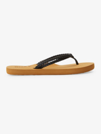 1 Girl's 4-16 Costas Flip-Flops Black ARGL100280 Roxy