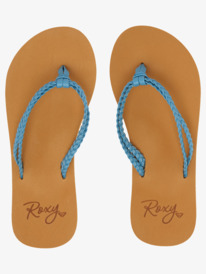 2 Girl's 4-16 Costas Flip-Flops Blue ARGL100280 Roxy