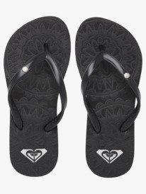 5 Girl's 4-16 Antilles Flip-Flops Black ARGL100282 Roxy